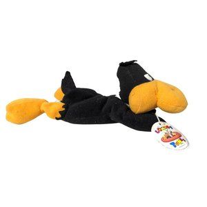 Play by Play 1996 Looney Tunes Daffy Duck Plush Black Orange 8.5 x 3.5 x 3 inche